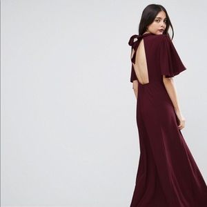 ASOS High Neck Flutter Sleeve Maxi Dress